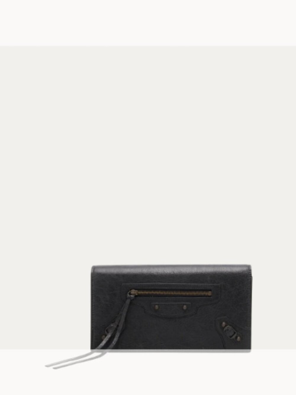Balenciaga NWT Le City Flap Leather Wallet with Chain Strap ($1360) w/tax Black